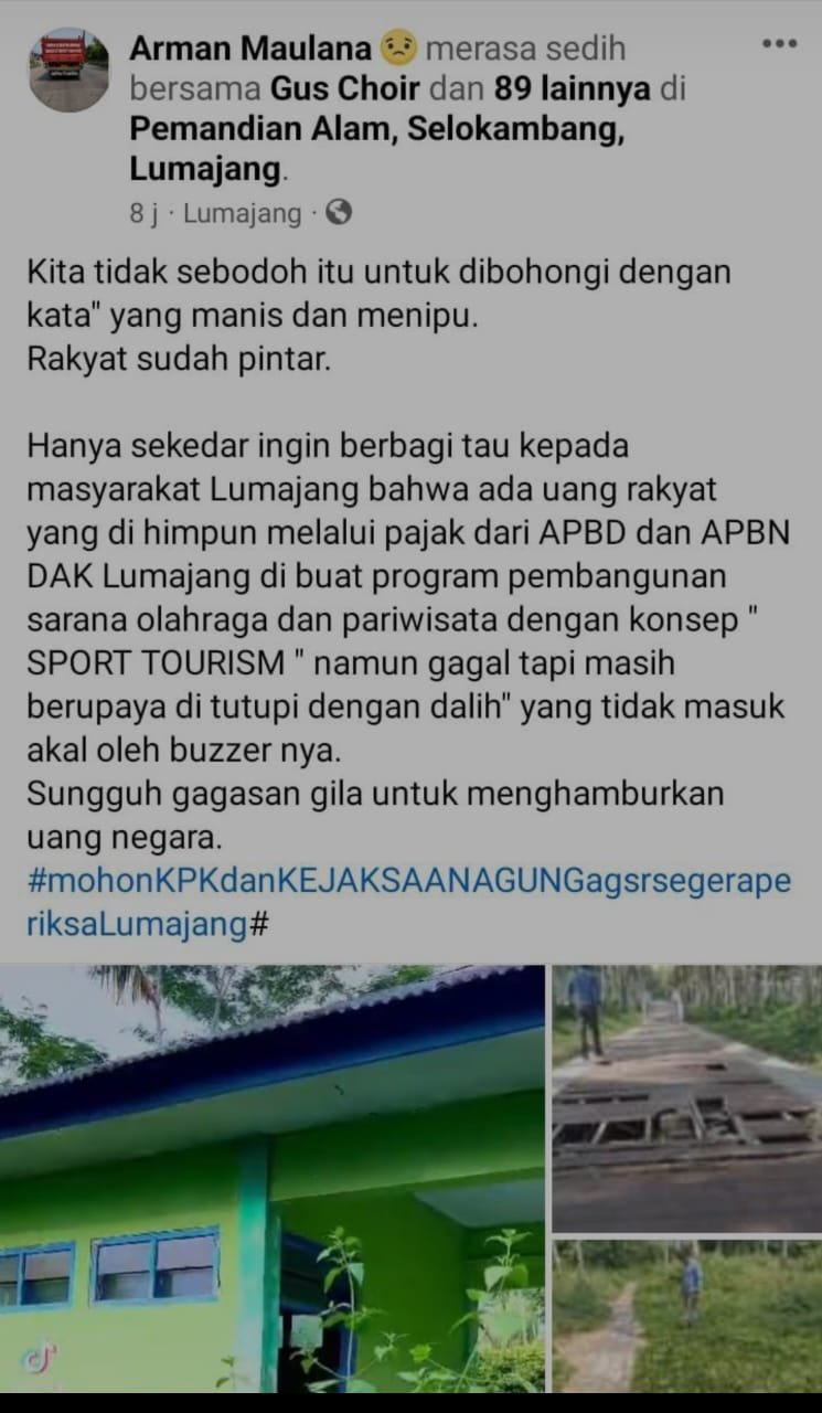 Foto - foto Boaardwalk dan Fasum Selokambang yang rusak