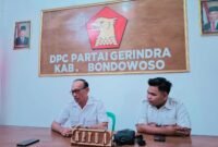 Ketua DPC Gerindra Bondowoso saat press release