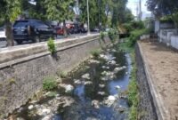 kondisi sampah dialiran anak sungai kota Lumajang