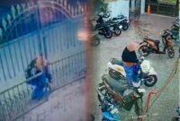 Aksi maling motor terekam cctv