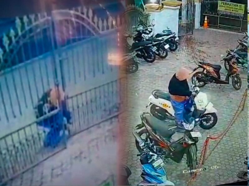 Aksi maling motor terekam cctv