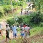 foto awal proses pembangunan jembatan di Dusun Kidul Sawah Desa Tunjung