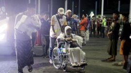 rombongan jemaah haji kloter 37 sampai di Pendopo Arya Wiraraja Lumajang