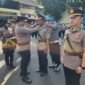 Kapolres Lumajang saat memimpin serah terima jabatan Kapolsek