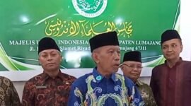 Ketua MUI Lumajang saat konferensi pers sound horeg
