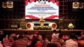 Bupati Lumajang saat memberikan sambutan diacara Tim Supervisi dan Sosialisasi Peraturan Harian TPPO