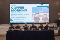Kepala Kejaksaan Negeri Lumajang saat memberikan sambutan diacara Coffee Morning
