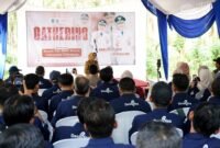 Bupati Lumajang saat memberikan sambutan diacara Ganthering TPP Kemendes 