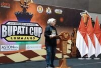 Bupati Lumajang Ir. Hj. Indah Amperawati, M.Si saat membuka Open Turnamen Catur Nasional Piala Bupati Cup 2025