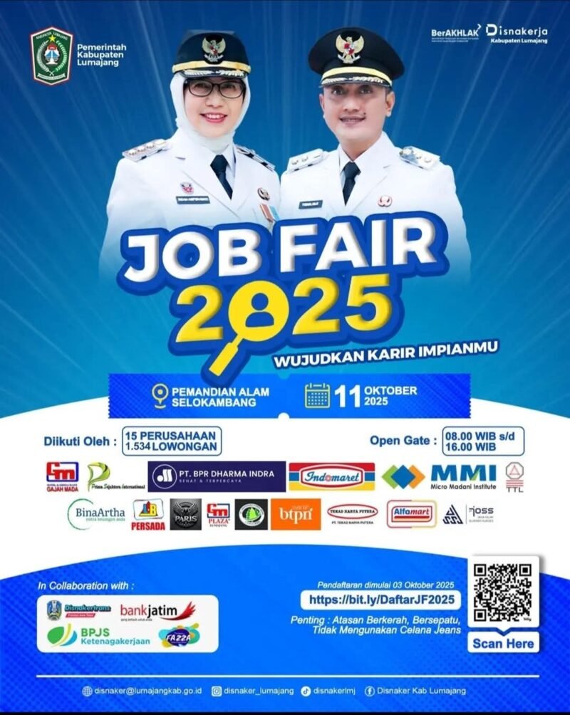 Flayer pengumuman Job Fair yang akan digelar di pemandian Selokambang