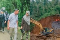 Ketua Komisi B DPRD Lumajang bersama anggota saat meninjau pembangunan jembatan