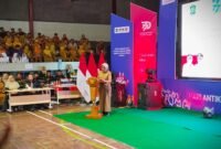 Bupati Lumajang Ir. Hj. Indah Amperawati, M.Si saat memberikan sambutan di Hakordia 2025 