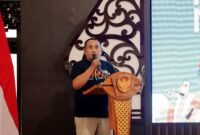 Ketua PWI Lumajang saat memberikan sambutan diacara HPN 2026 