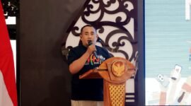 Ketua PWI Lumajang saat memberikan sambutan diacara HPN 2026 