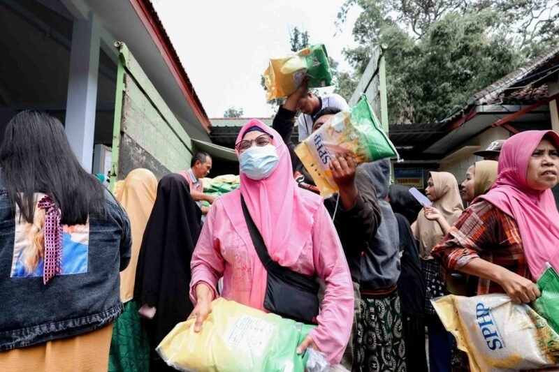 Kondisi Gerakan Pangan Murah di Kantor Kecamatan Lumajang